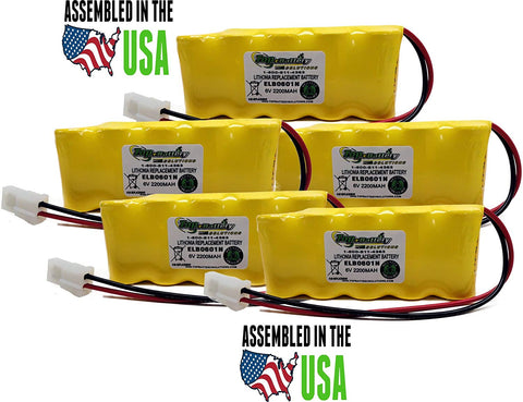5PC LITHONIA ELB0601N REPLACEMENT BATTERY