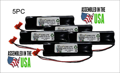 5PC Sure-Lites 26-161 Emergency Light Battery 4.8V 1.1Ah SL026-161