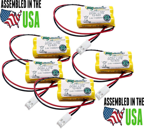 5PCS Dual-Lite 12-822,0120822 Replacement Battery - Top Battery Solutions