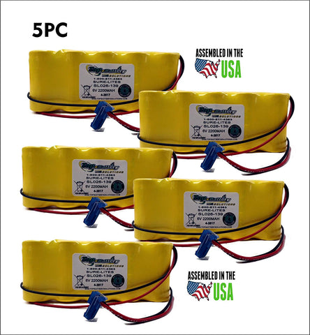 5PC Sure-Lites SL026139, 026-139,17934-P,Replacement Emergency Lighting Battery
