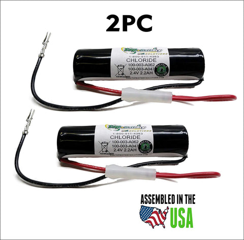 2PC Chloride 100-003-A047 Battery Replacement 2.4v 2.2Ah 100003A047