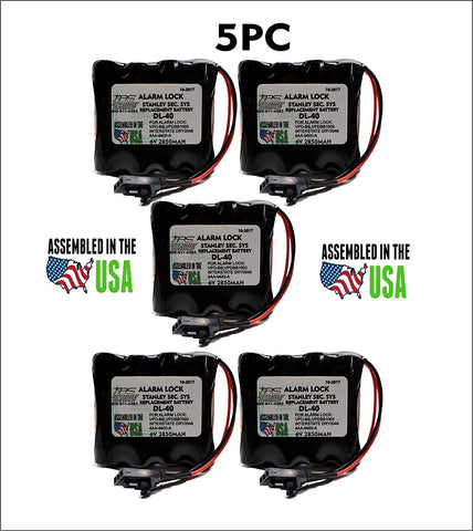 5pc Stanley Security Systems VPDBB, DL-40 Door Lock Battery