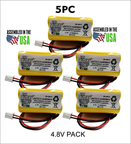 5pc Unitech Ni-CD AA900mAh 4.8V Replacement Battery