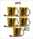 5PC BR-CCF2TH 6V Lithium Replacement Battery for Fanuc oi Mate Model-D, Panasonic Controls, PLC Computer Ge Fanuc A06 Series A98l-0001-0902, BR-CCF2TE CNC (Cutler Hammer), Brown Connector
