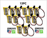 12PC Lithonia ELB-B001,ELBB001 Replacement Emergency Light Battery