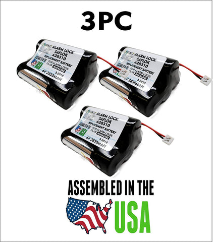 3pc Saflok A28310 replacement Door Lock Battery - DL-28 - Top Battery Solutions