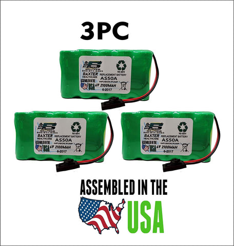 3PC Baxter Healthcare AS50A Replacement Medical Battery