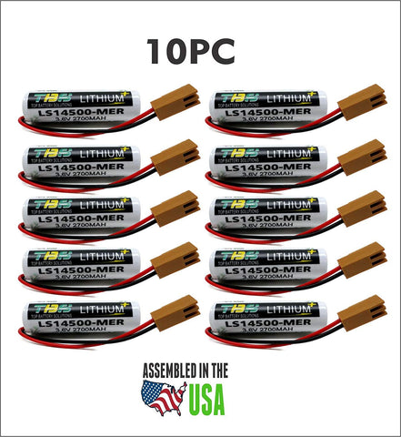 10PC LS14500-MER,LS14500-PR,Mitsubishi CR1, CR2, CR2A, CR3 Replacement Battery - Robot Controller PLC Logic Control